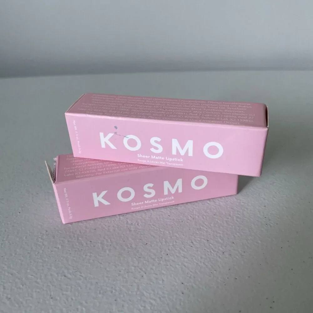 Kosmo Sheer Matte Lipstick Vegan Cruelty Free Moody & Alter Ego Colors Set of 2